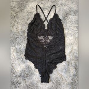 *NWOT* ThisRose Women's Medium Black Lace Bodysuit